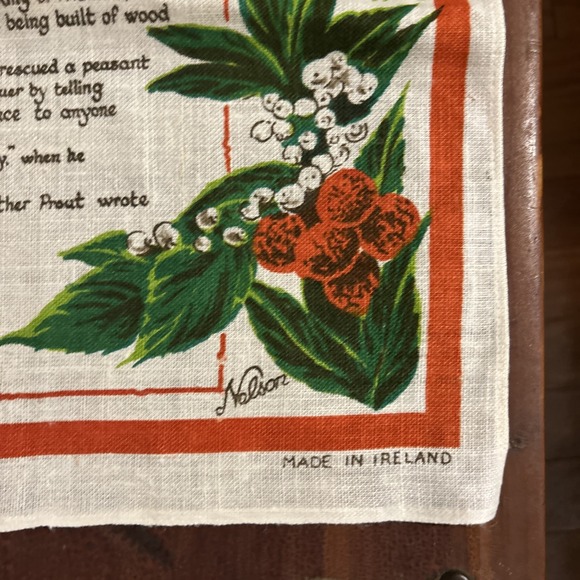 Vintage Linen Tea Towel  Blarney Castle Ireland Nelson Cork poem Irish‎ - Picture 3 of 7